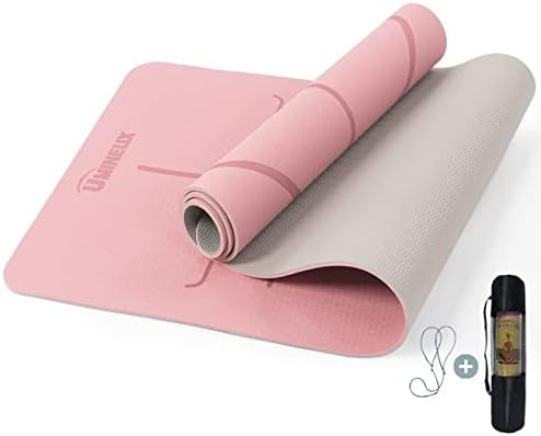 Yoga Mat Non Slip, Pilates Fitness Mats with Alignment Marks, Eco Friendly, Anti-Tear 1/4" Thick Yog | Amazon (US)