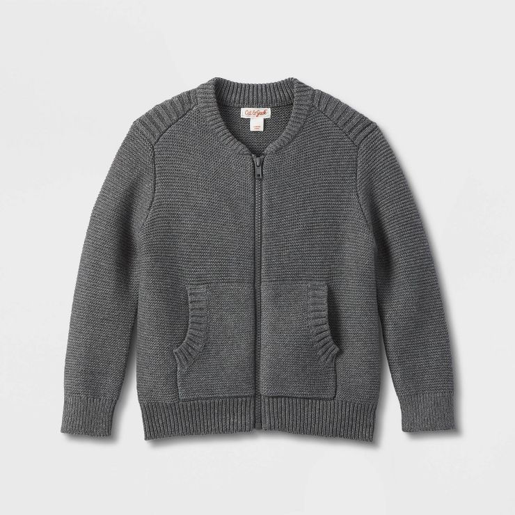 Toddler Boys' Sweater Knit Zip-Up Bomber Jacket - Cat & Jack™ | Target
