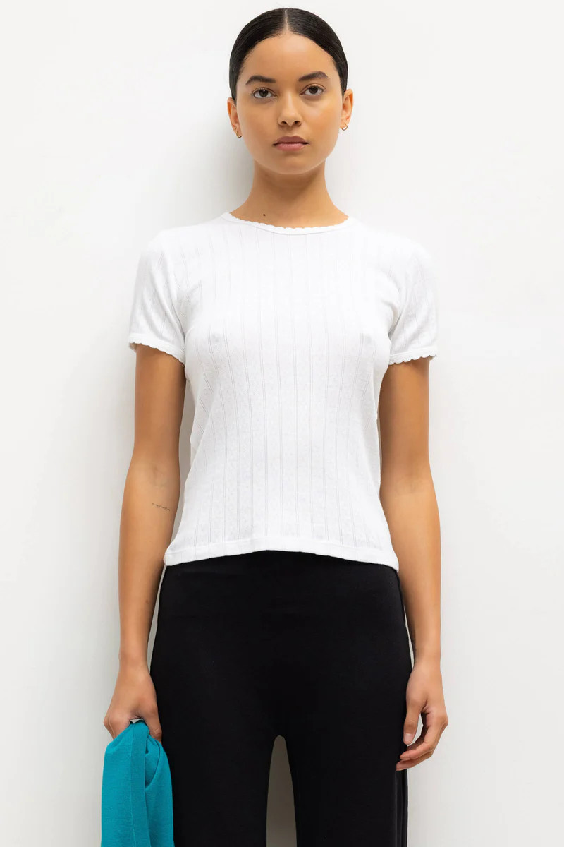 Pointelle Slim Fit Tee | LESET