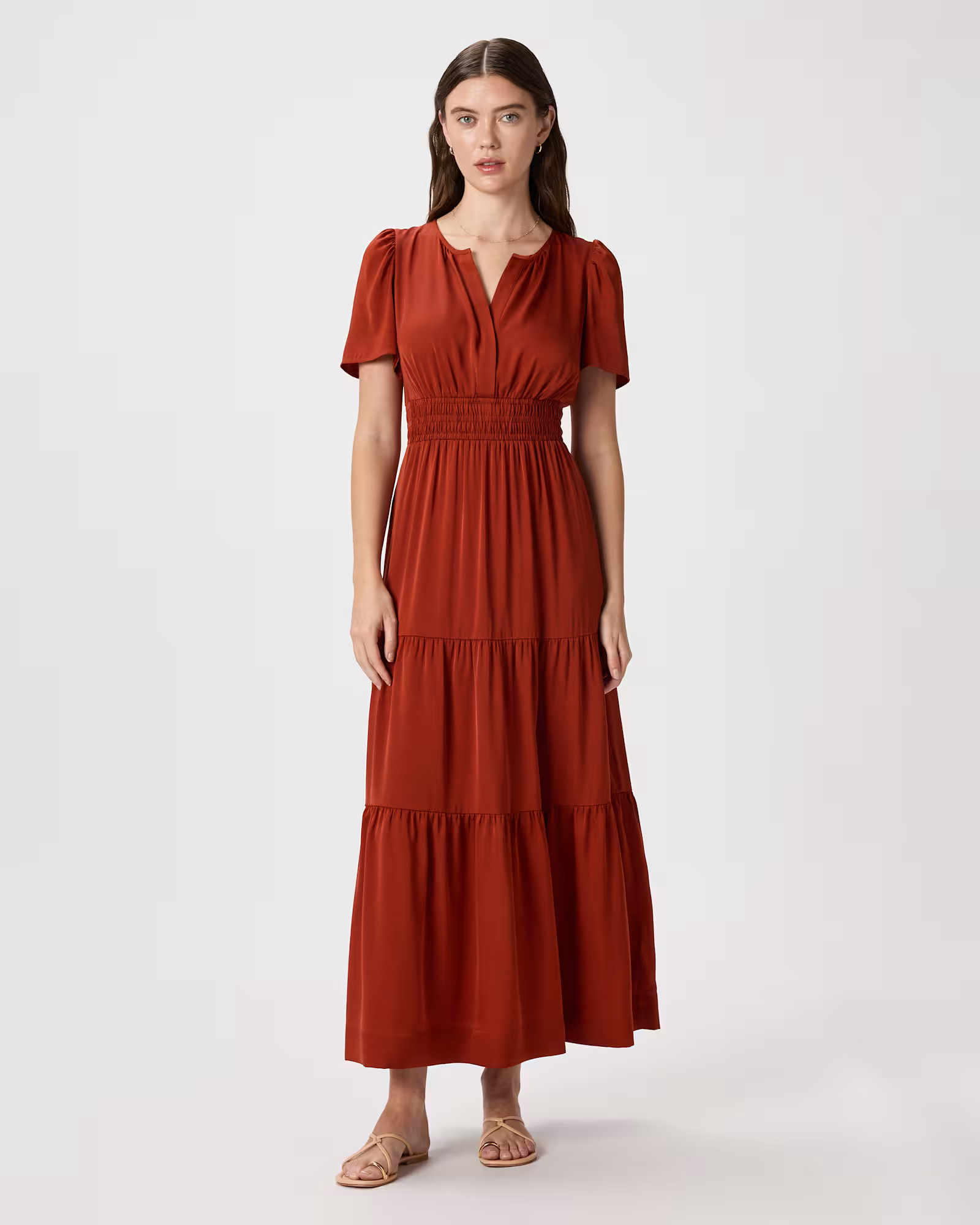 Washable Stretch Silk Tiered Maxi Dress | Quince