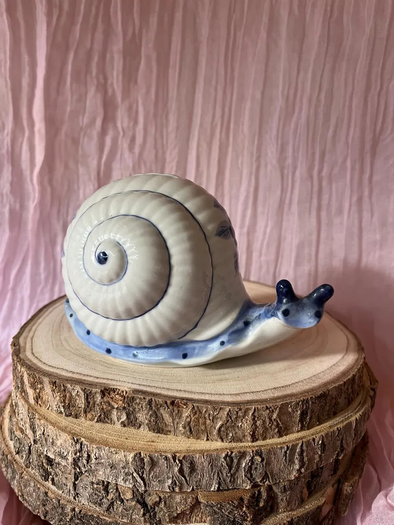 Ceramic Blue and White Snail Bank Money Box Piggy Bank - Etsy UK | Etsy (US)
