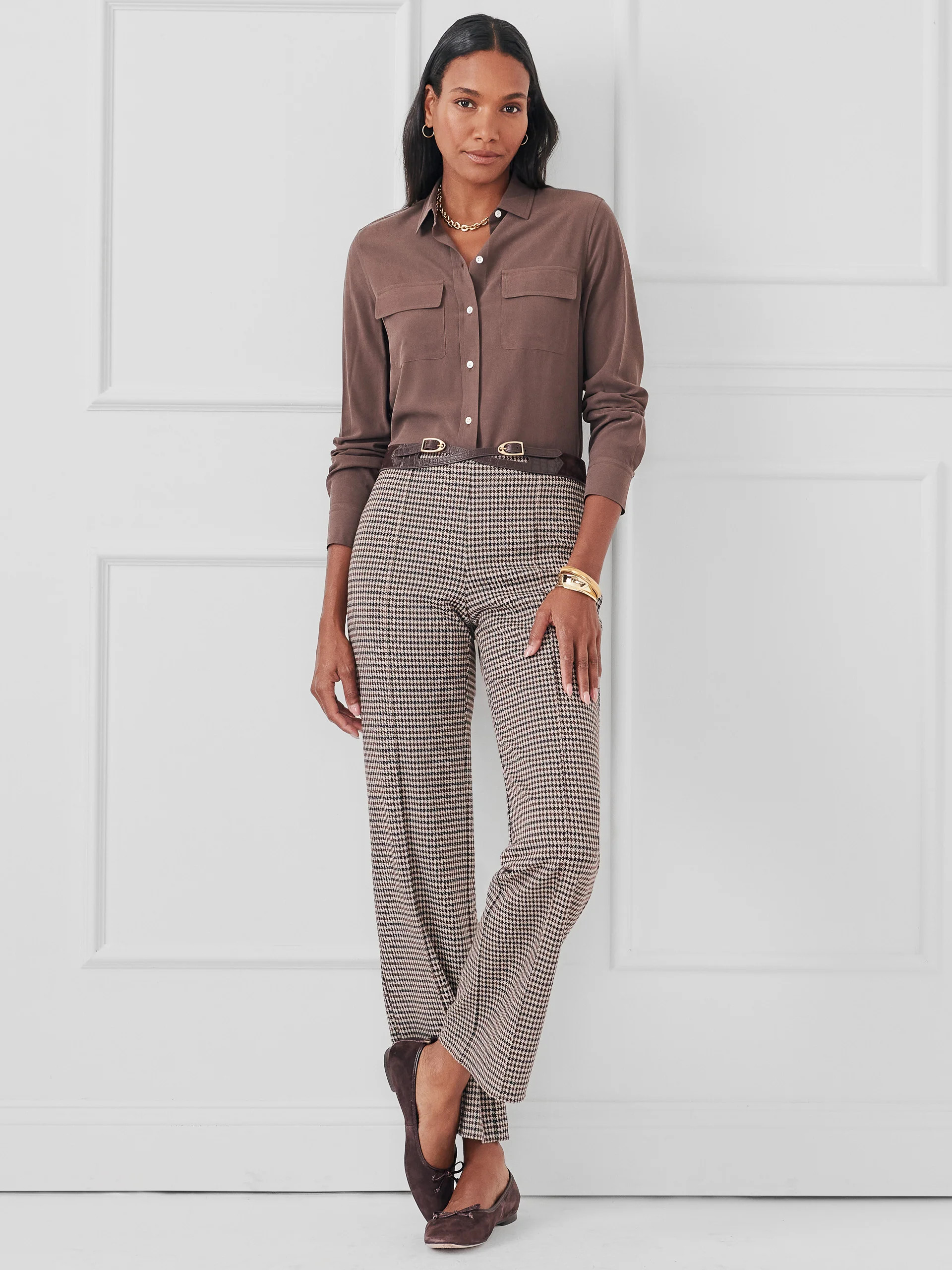 Calder Pants in Houndstooth Jacquard | J.McLaughlin