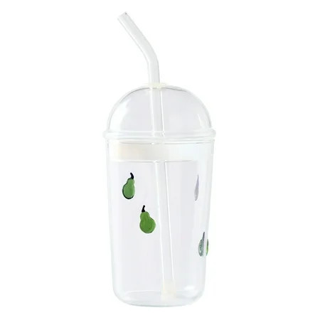 Better Homes & Gardens Glass Sipper Pear Icon With Glass Lid, 16 Ounce Capacity | Walmart (US)