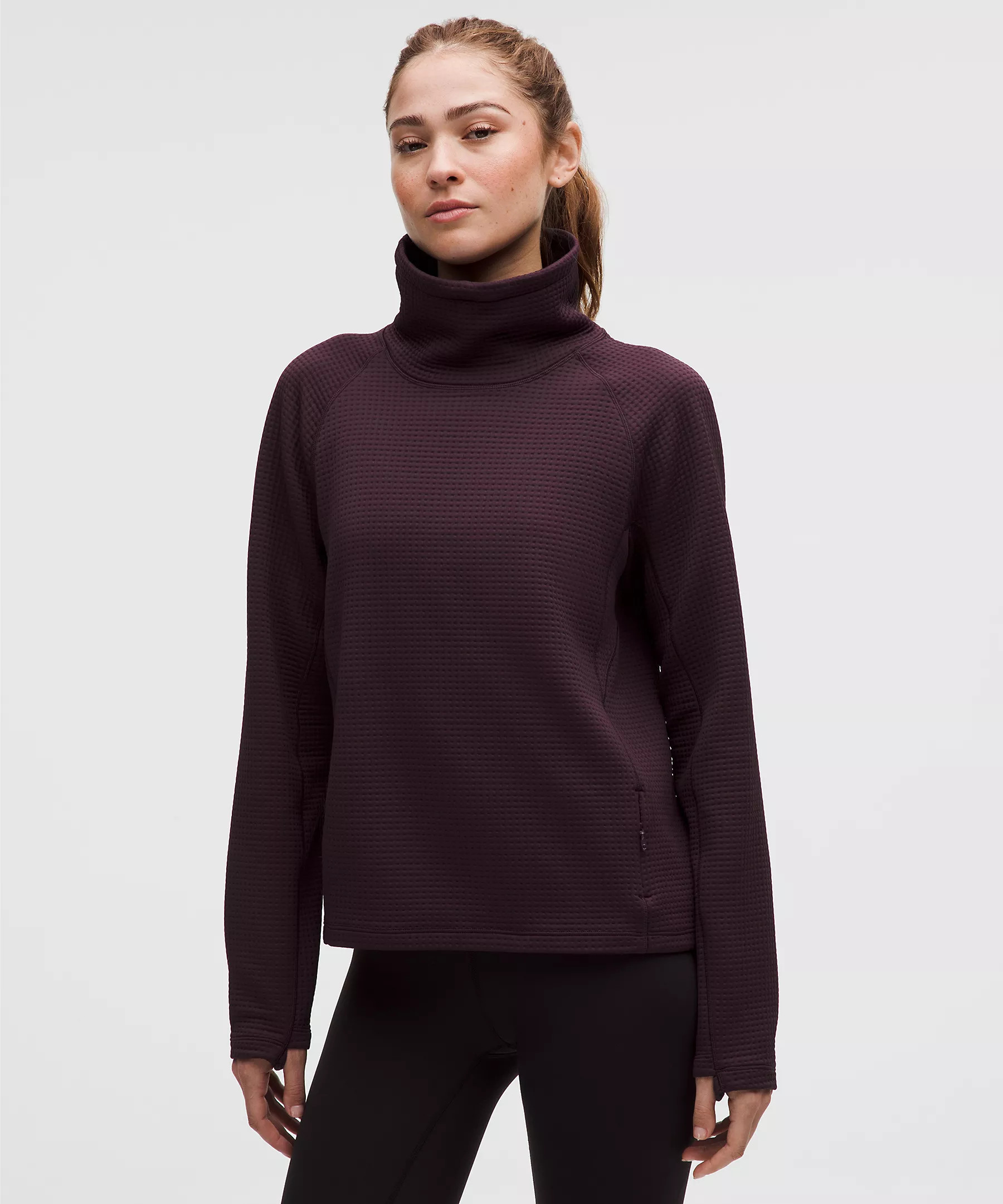 Waffle-Knit Funnel-Neck Long-Sleeve Shirt | Lululemon (US)