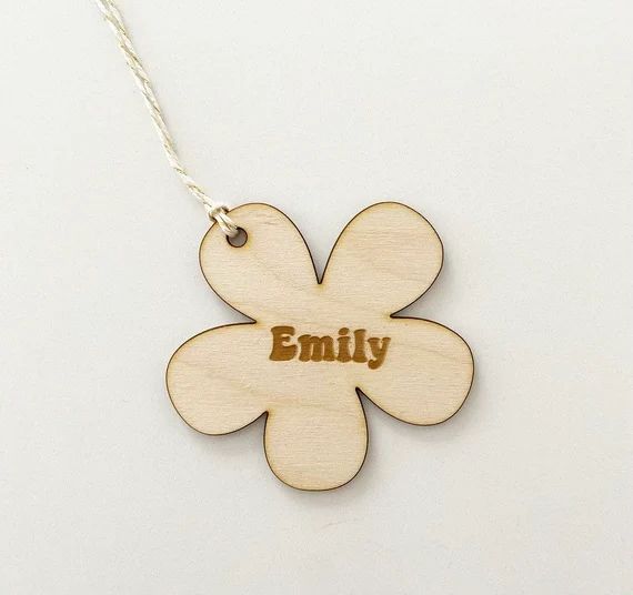 Custom Wood Engraved Daisy Gift Tag | Etsy (US)