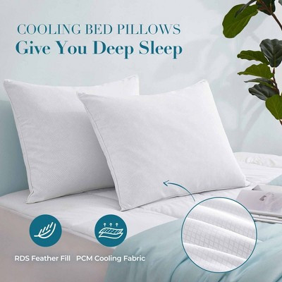 Peace Nest Goose Down Feather Pillows Set of 2, PCM Cooling , Standard/Queen | Target