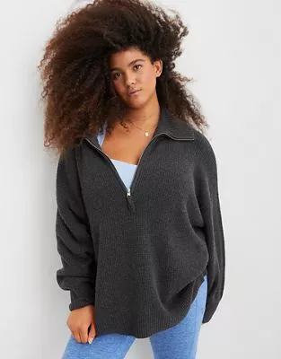Aerie CozyUp Waffle Quarter Zip … curated on LTK