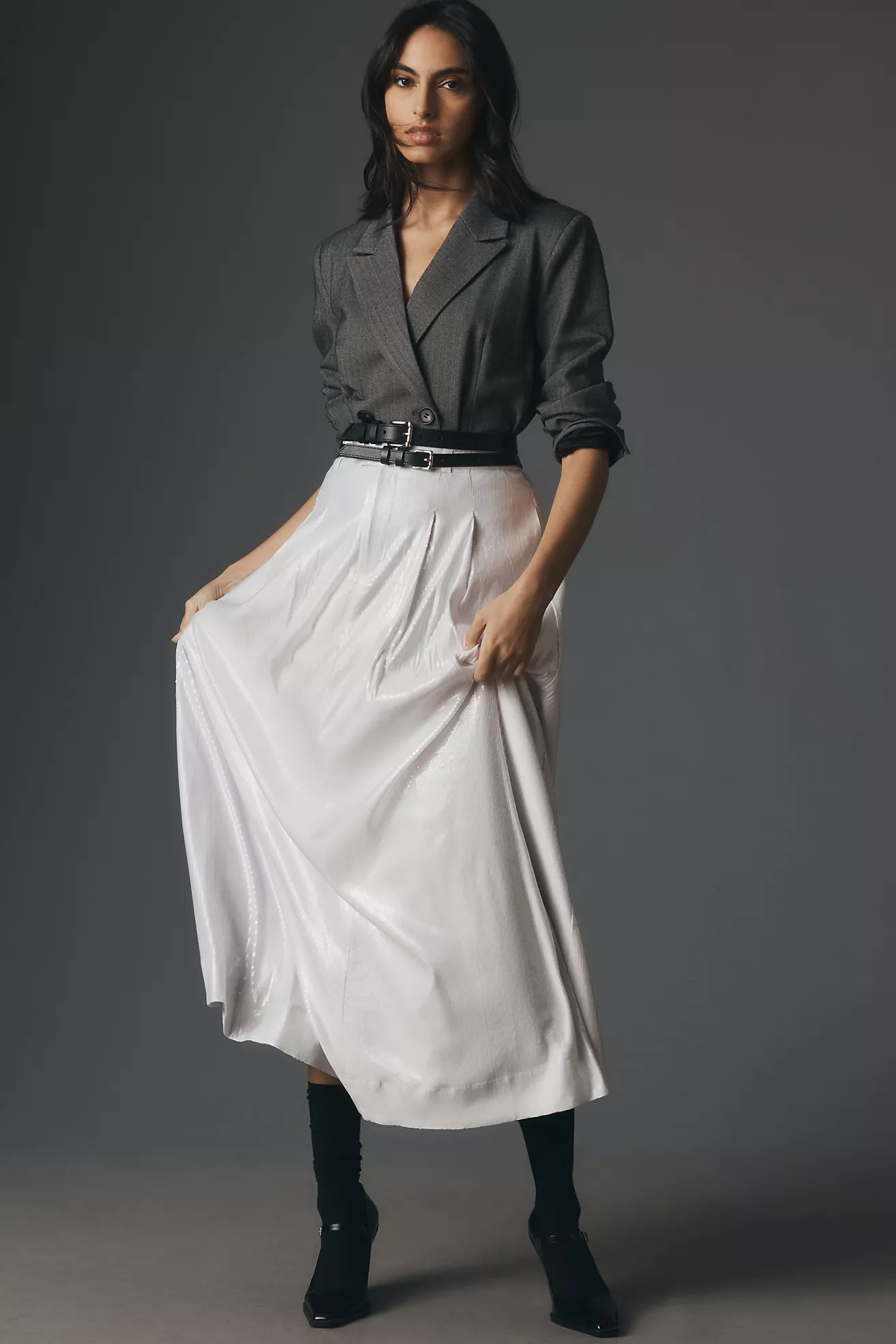 The Avery Pleated Maxi Skirt by Maeve: Sequin Edition | Anthropologie (US)