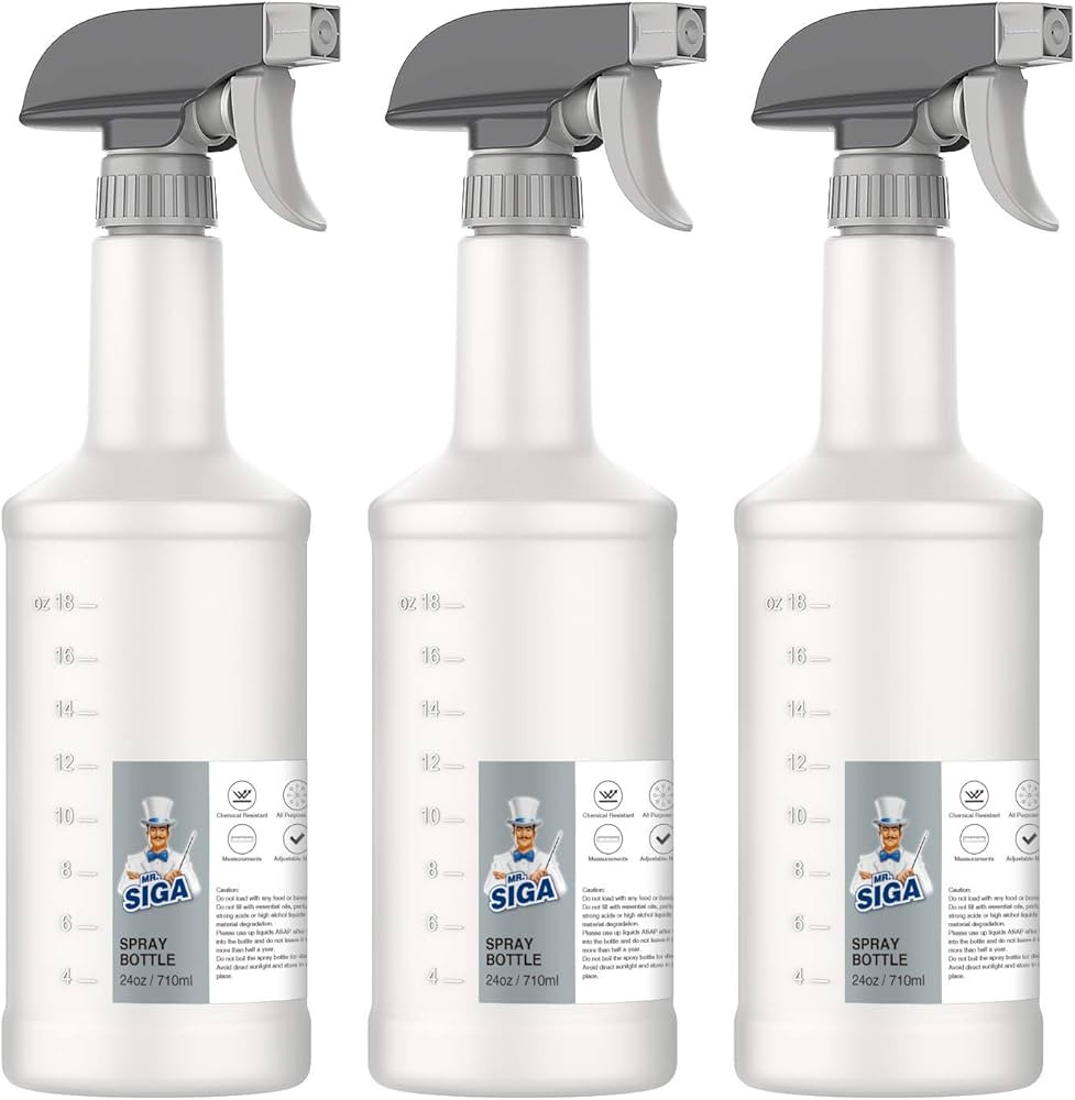 MR.SIGA 24 oz Empty Plastic Spray Bottles for Cleaning Solutions, Heavy Duty Household Reusable S... | Amazon (US)