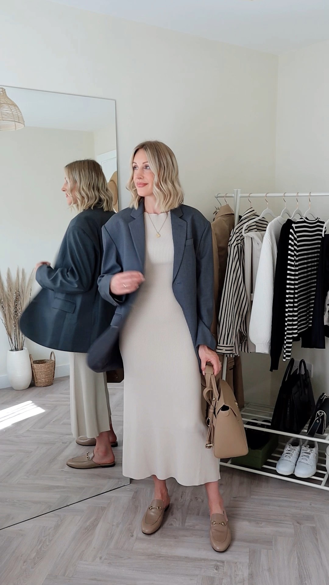 Capsule wardrobe work - 10 workwear outfits for the office made from a 10 piece work capsule wardrobe! You only need a few wardrobe essentials to create killer office outfits - 10 pieces are clothing including blazer, trench coat, trousers and then I have added in my key footwear for the office 🫶🏻

Beige handbag is OLEADA Wavia handbag in taupe matte pebbles leather 

#LTKstyletip #LTKshoecrush #LTKworkwear