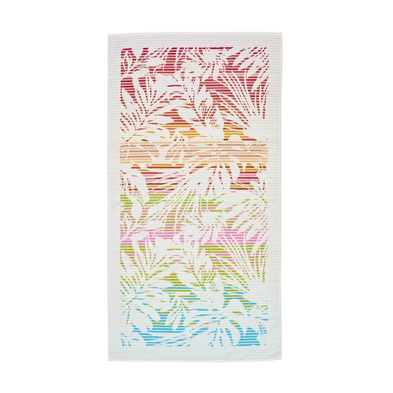 Better Homes & Gardens 72”L x 38”W Sunset Palm Pattern Beach Towel, Multi-Color | Walmart (US)