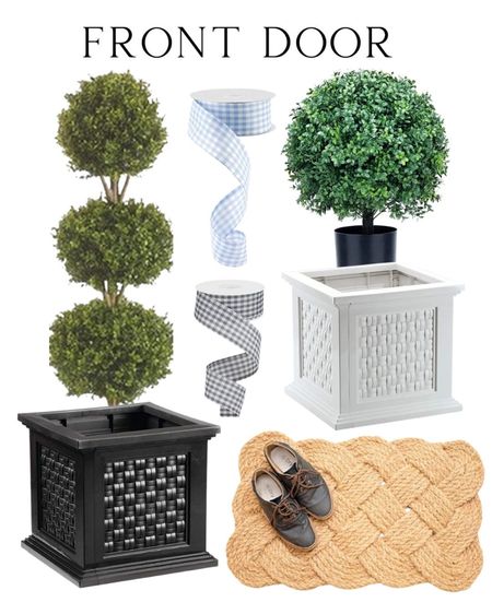 Front door decor topiary planters front doormat 

#LTKhome