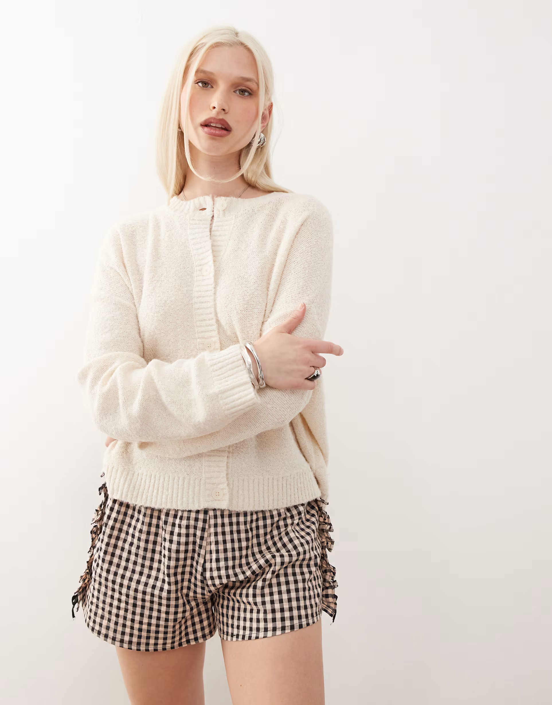 Reclaimed Vintage boxy cardigan in cream | ASOS (Global)