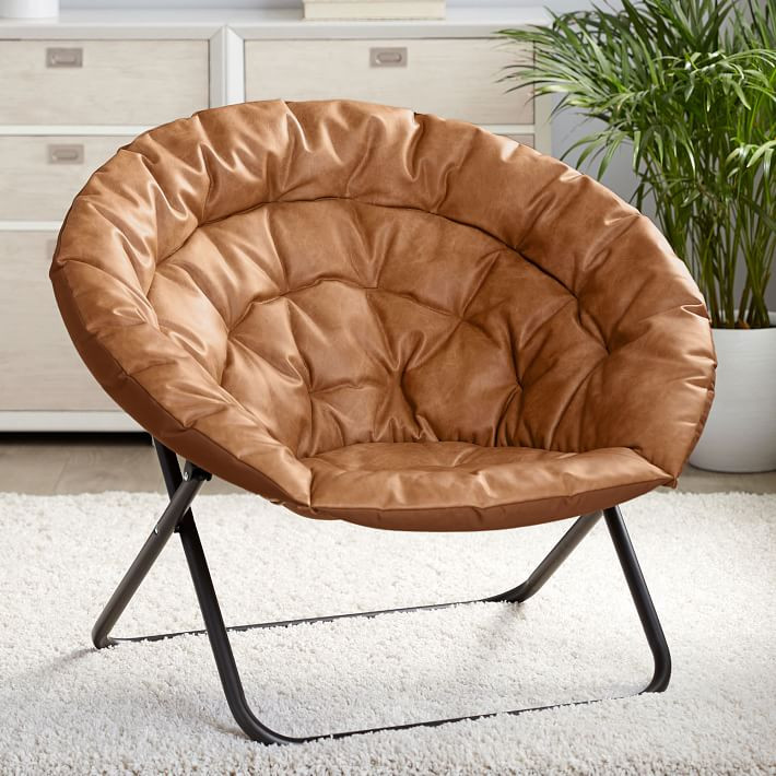 Vegan Leather Caramel Hang-A-Round Chair | Pottery Barn Teen