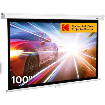 Kodak 100" Manual Pull Down Projector Screen, Large 16:9 Retractable Projector Screen | Target