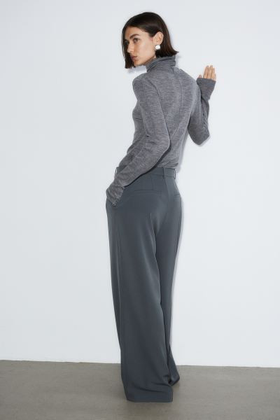 Pantalón amplio - Gris oscuro - MUJER | H&M ES | H&M (FR, IT, ES, PT, BE)