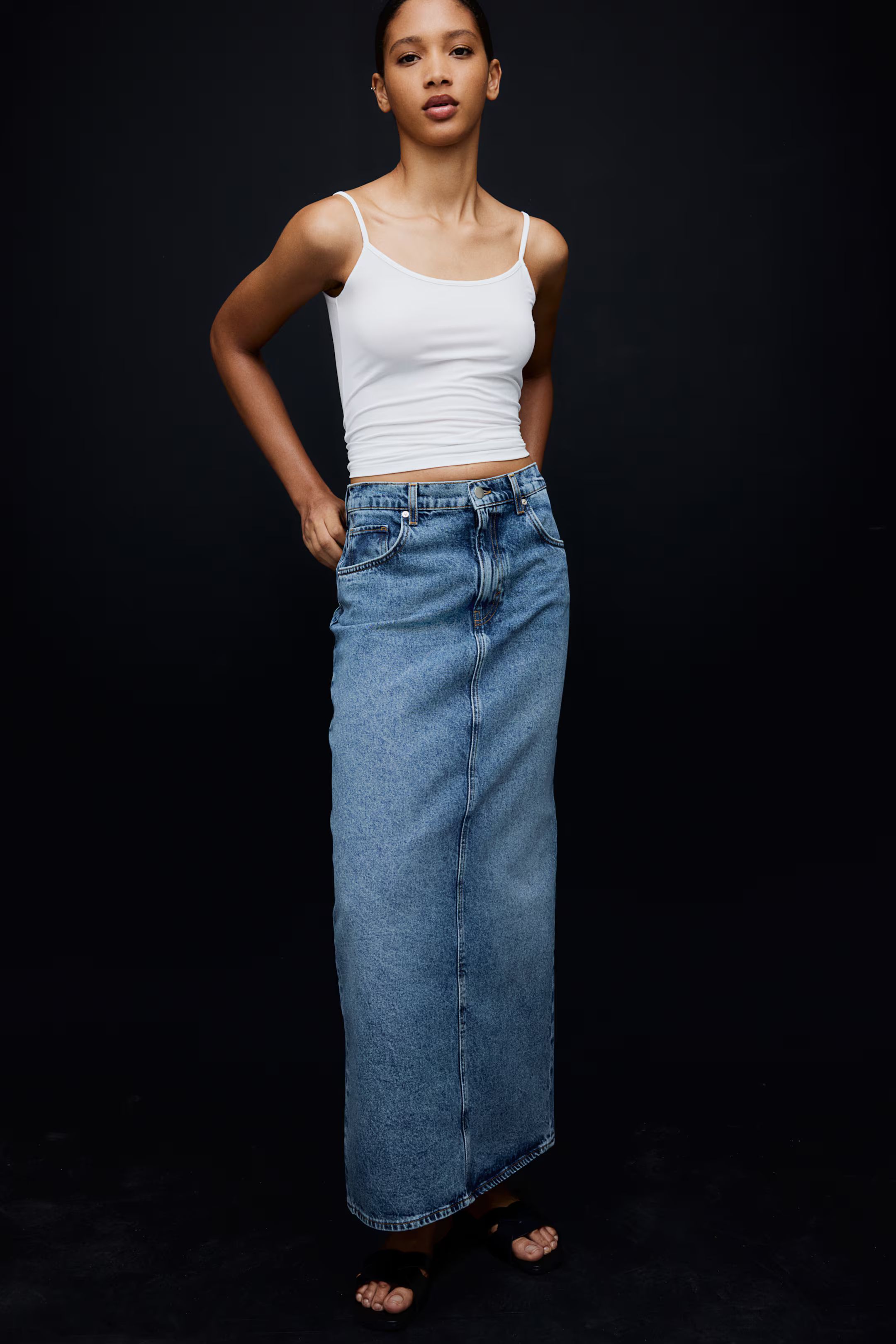 Long denim skirt | H&M (UK, MY, IN, SG, PH, TW, HK)