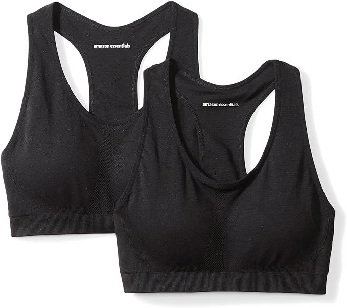 Amazon Essentials Women's 2-Pack Light-Support Seamless Sports Bras | Amazon (US)