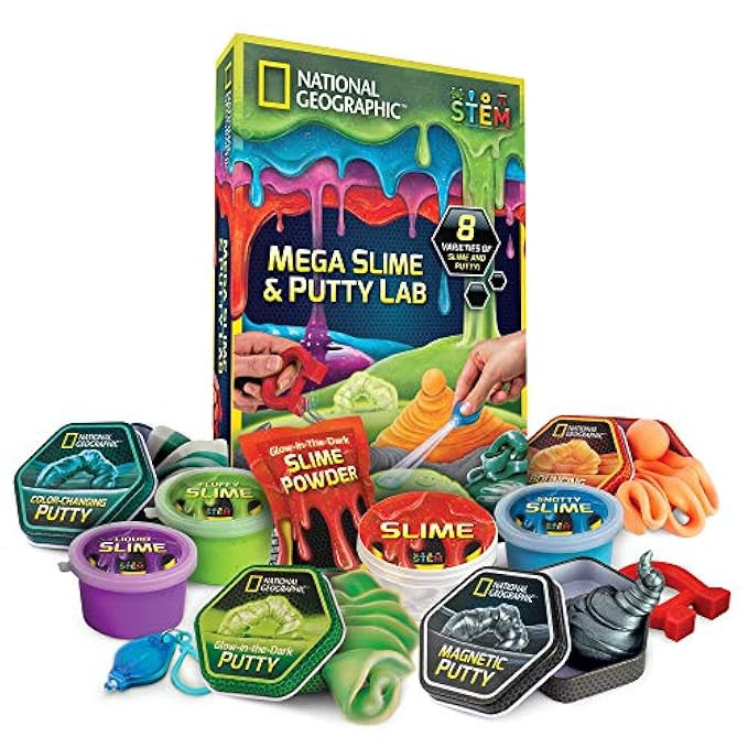 NATIONAL GEOGRAPHIC Mega Slime & Putty Lab - 4 Types of Amazing Slime + 4 Types of Stretchable Putty | Amazon (US)