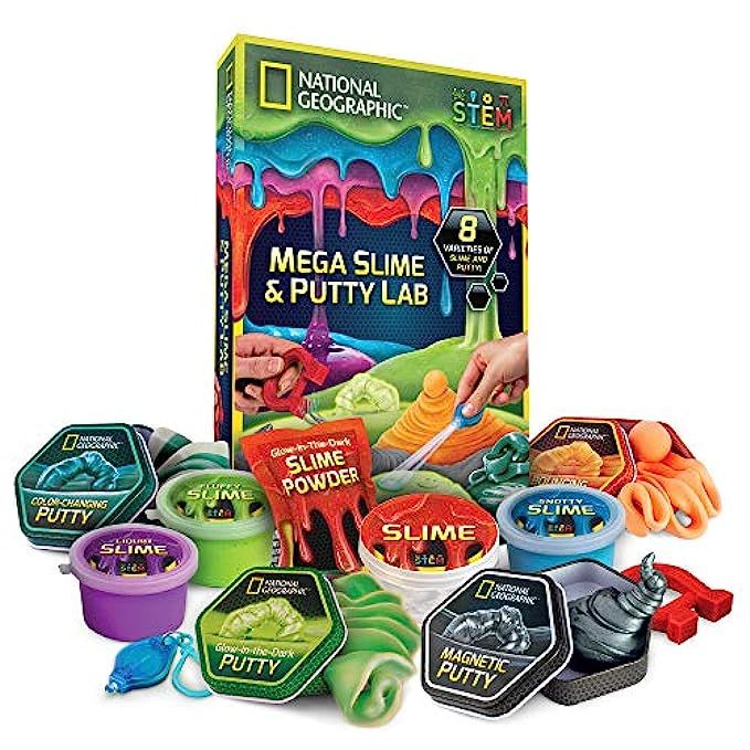 NATIONAL GEOGRAPHIC Mega Slime & Putty Lab - 4 Types of Amazing Slime + 4 Types of Stretchable Putty | Amazon (US)