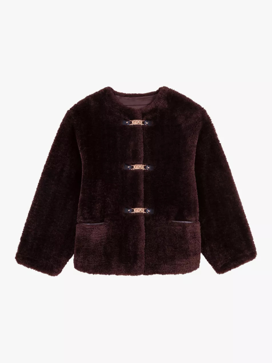 Round-neck relaxed-fit faux-fur jacket | Selfridges