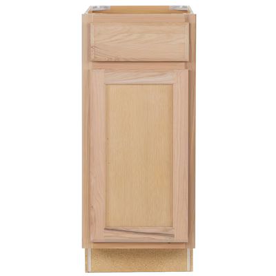 Project Source 15-in W x 35-in H x 23.75-in D Natural Unfinished Oak Door and Drawer Base Fully A... | Lowe's