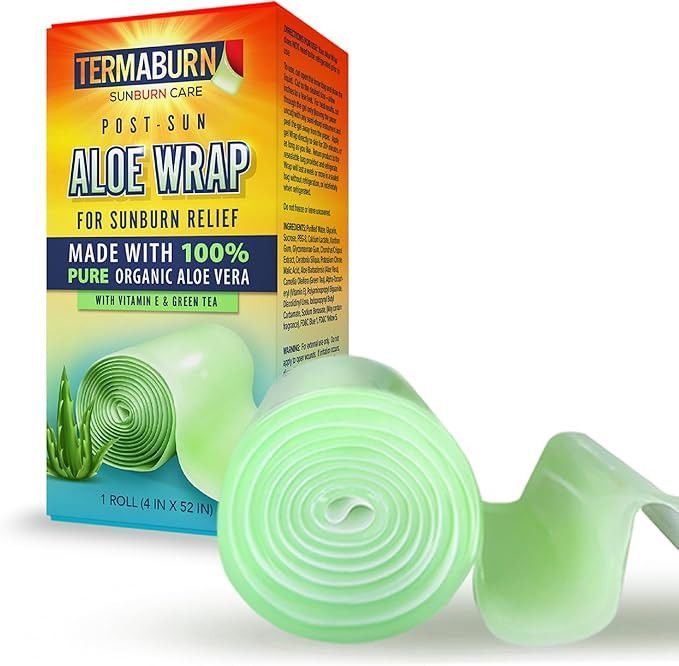 Aloe Wrap for Sunburn Relief – New Hydro-Gel After Sun Organic Aloe Skin Treatment for Long-Las... | Amazon (US)