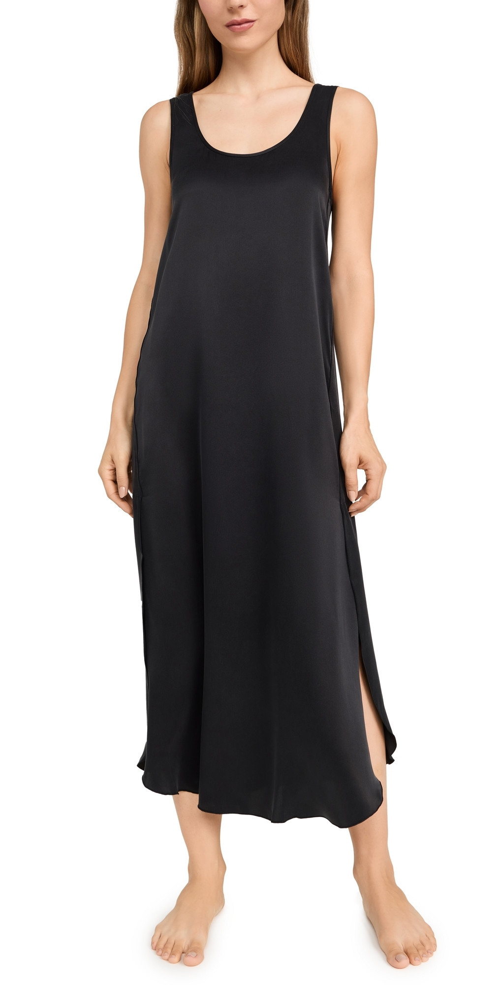Lunya Washable Silk Tulip Dress Immersed Black L | Shopbop