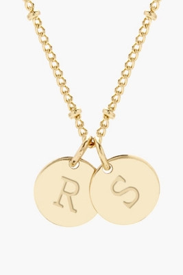 Brook & York Custom Two Initial Gold Filled Disc Necklace | Anthropologie (US)