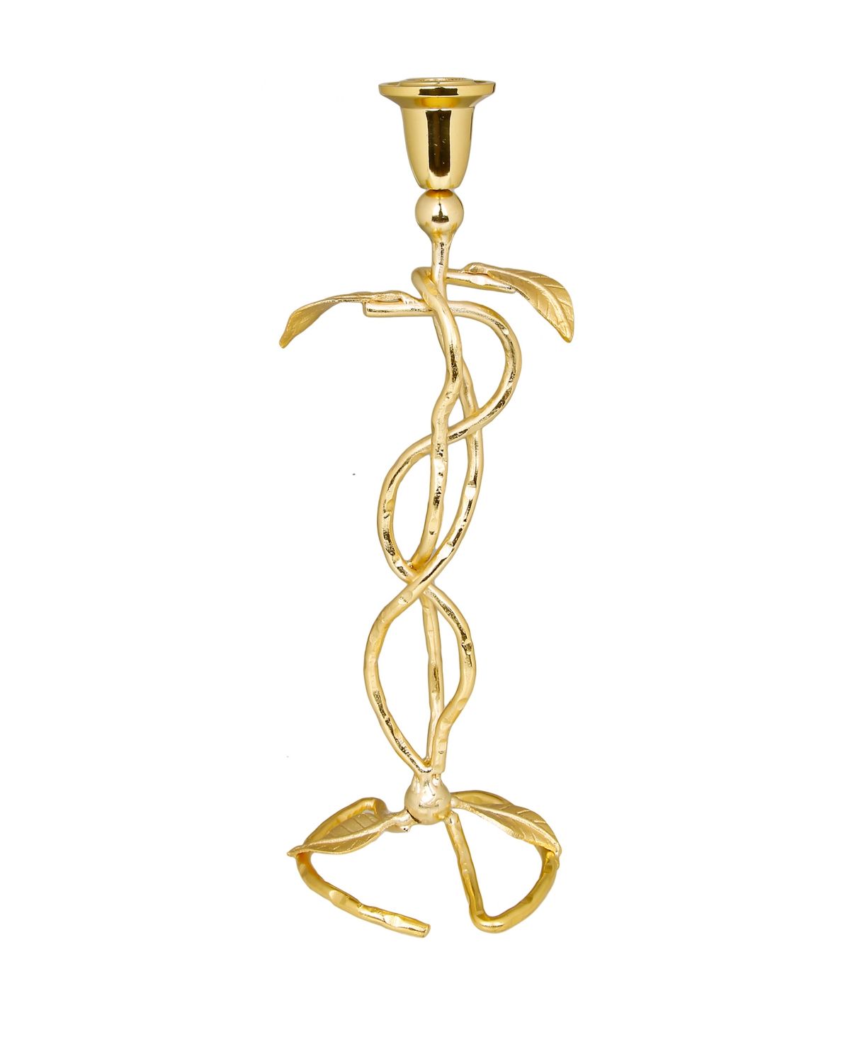 Classic Touch Gold Leaf Designed 12.5" Tall Candlestick | Macys (US)