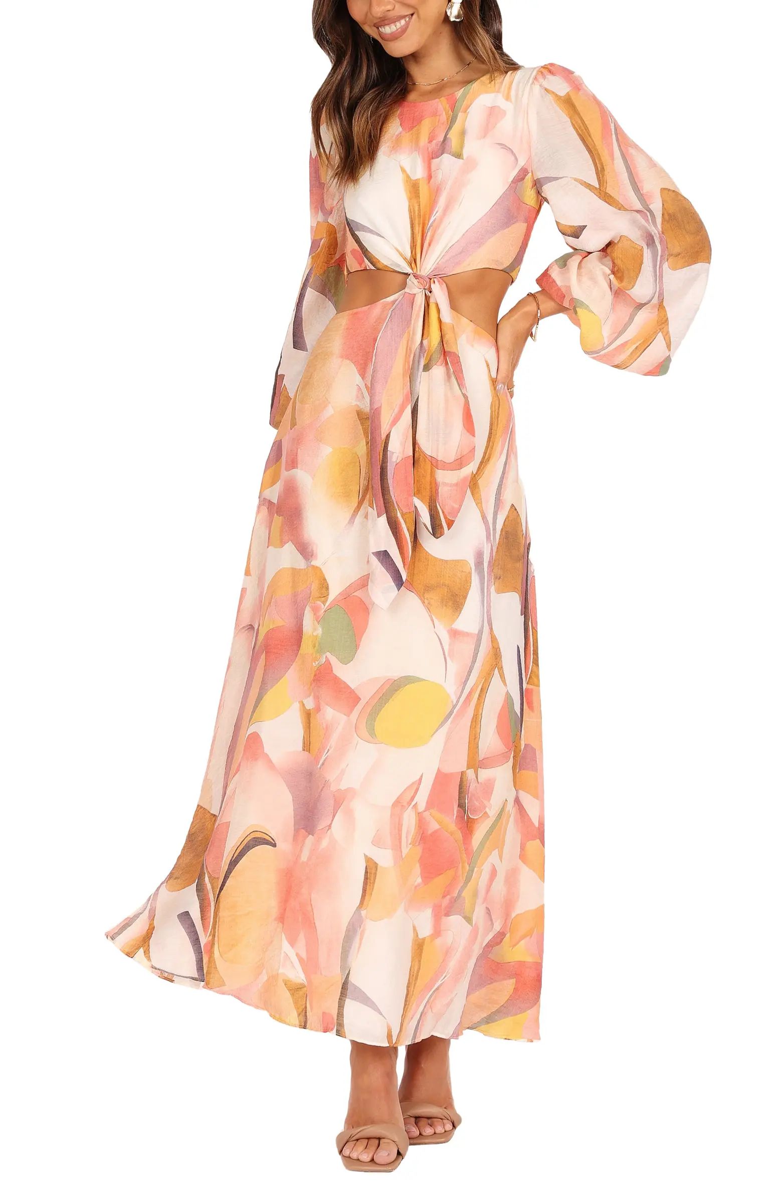 Laquin Cutout Long Sleeve Maxi Dress | Nordstrom