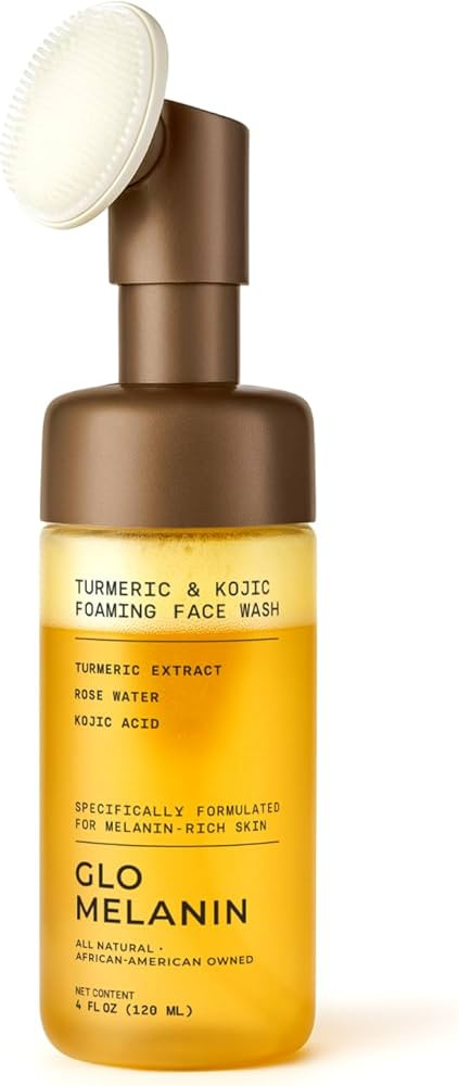 Glo Melanin Turmeric & Kojic Foaming Face Wash – Brightening Foaming Cleanser with Scrubber Top... | Amazon (US)
