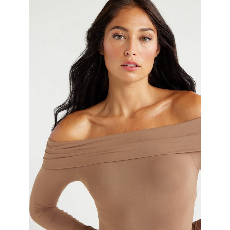 Sofia Jeans Women's Seamlessly Smoothing Off the Shoulder Bodysuit, Sizes XS-2XL - Walmart.com | Walmart (US)