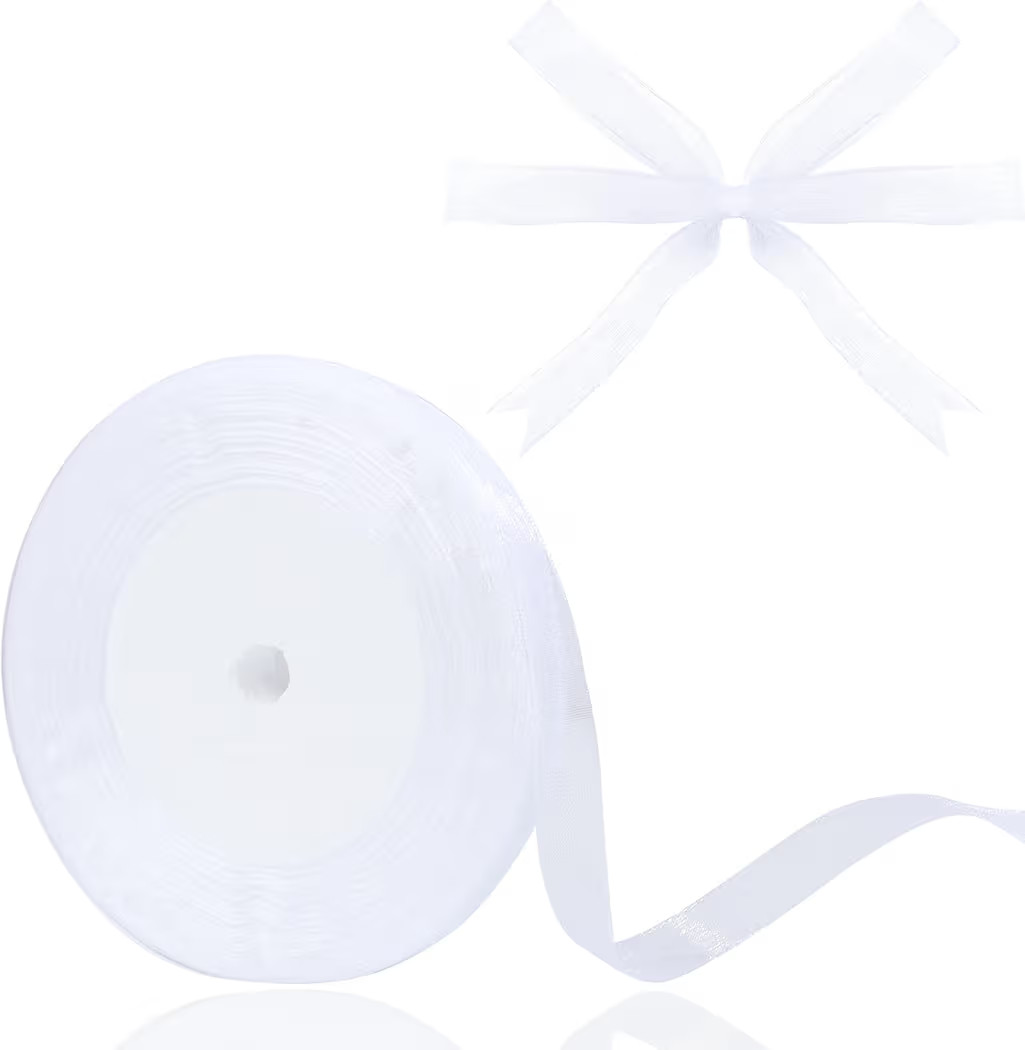 3/8 inch Sheer Organza Ribbon 50 Yards White Chiffon Ribbon for Gift Wrapping Christmas Halloween... | Amazon (US)
