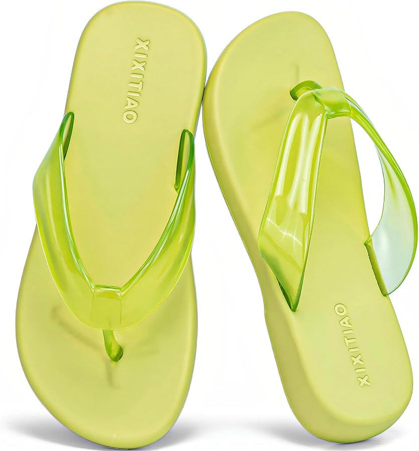 XIXITIAO Jelly Sandals Jelly Flip Flops for Women Comfortable Summer Beach Walking Basic Thong Sa... | Amazon (US)