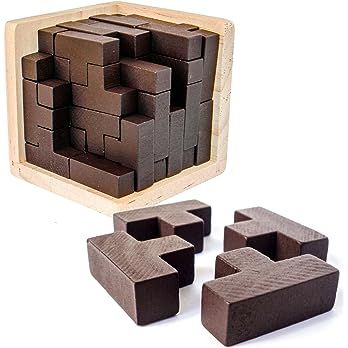 Original 3D Wooden Brain Teaser Puzzle by Sharp Brain Zone. Genius Skills Builder T-Shape Pieces.... | Amazon (US)
