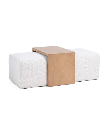 53.75x27x20 Modern  Ottoman With Wooden Table | TJ Maxx