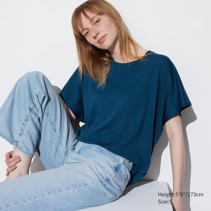 AIRism Drape Short Sleeve T-Shirt | UNIQLO (US)