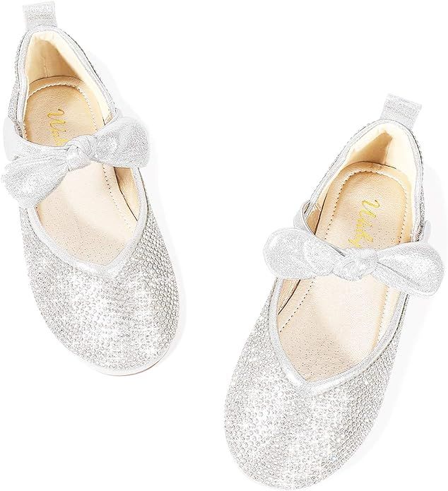 Walofou Flower Girls Wedding Party Princess Shoes Flats for Kid Toddler | Amazon (US)