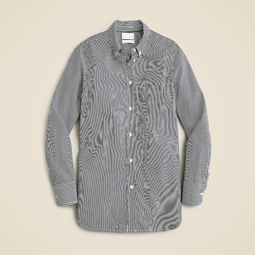 Classic-fit washed cotton poplin shirt in stripe | J. Crew US