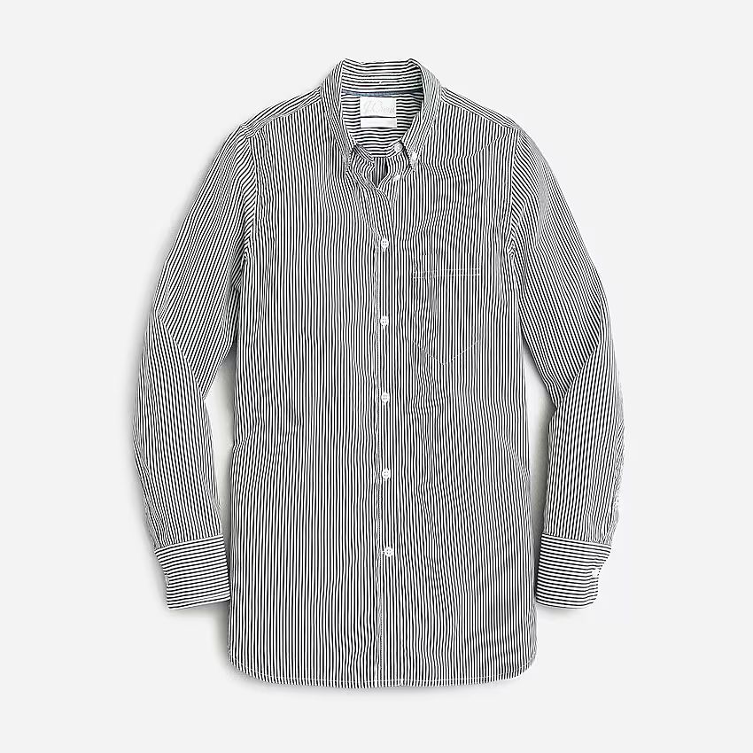 Classic-fit washed cotton poplin shirt in stripe | J.Crew US
