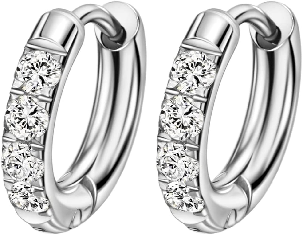 2 Pcs 316L Surgical Stainless Steel Huggie Hoop Earrings 8mm 10mm Cartilage Lobe Earrings Piercing J | Amazon (US)