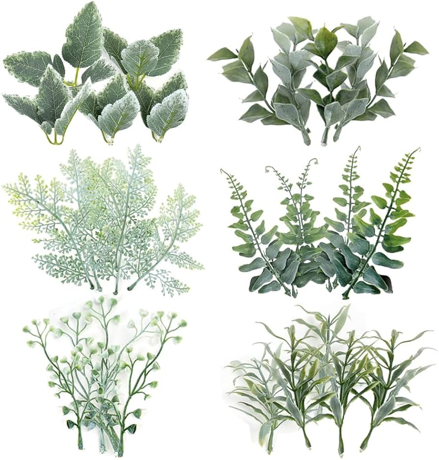 Artificial Leaves, Fake Leaves Green plastic leaves Faux Foliage for Bouquet, Arrangement, Weddin... | Amazon (UK)