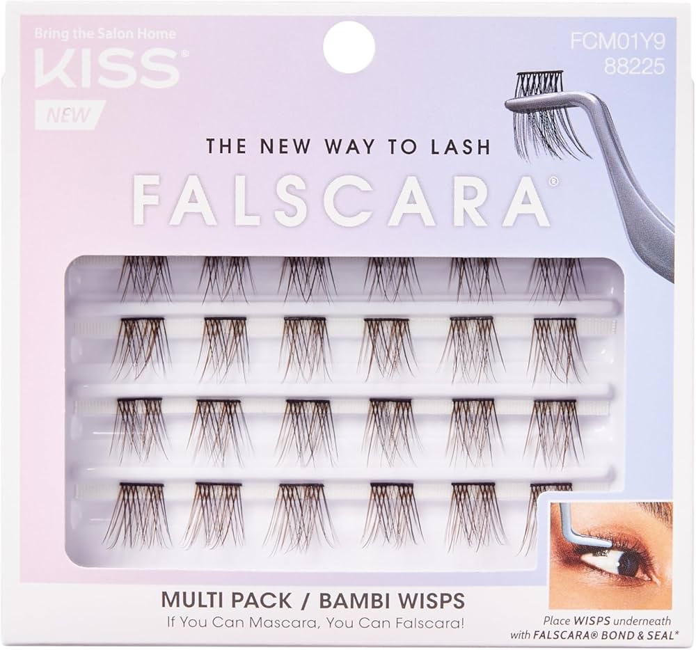 KISS FALSCARA False Eyelashes WISPS Multipack, Bambi, DIY, Natural, Ultra Glam, Invisible, Rewear... | Amazon (US)