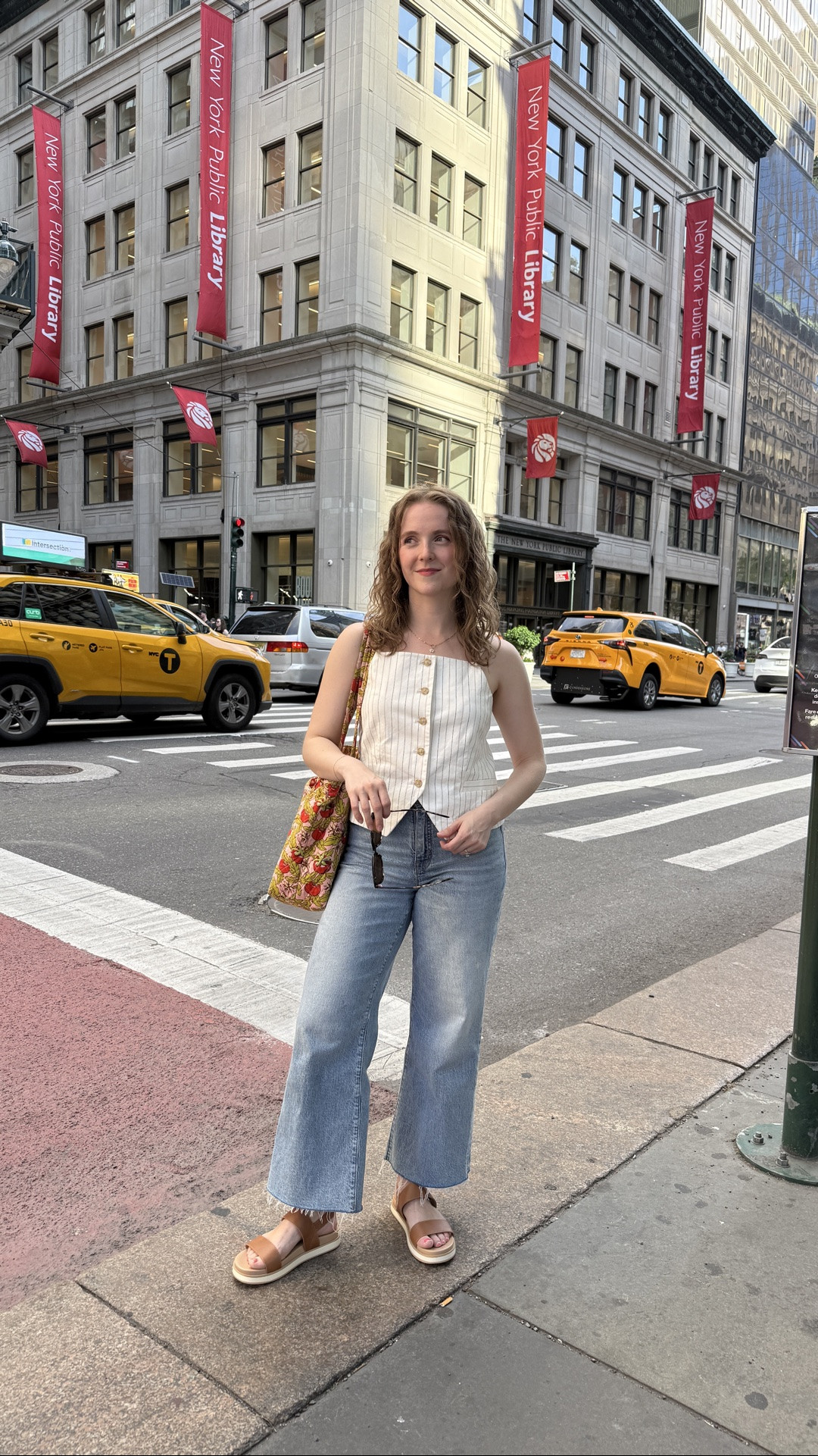 Comfy nyc summer outfit. Petite friendly. 0 vest, fits relaxed. 25 regular cropped jeans. Both 50% off

#LTKSaleAlert