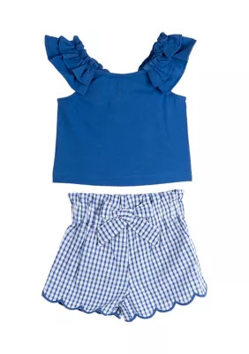 Rare Editions Toddler Girls Ruffle Bow Top and Shorts Set | Belk