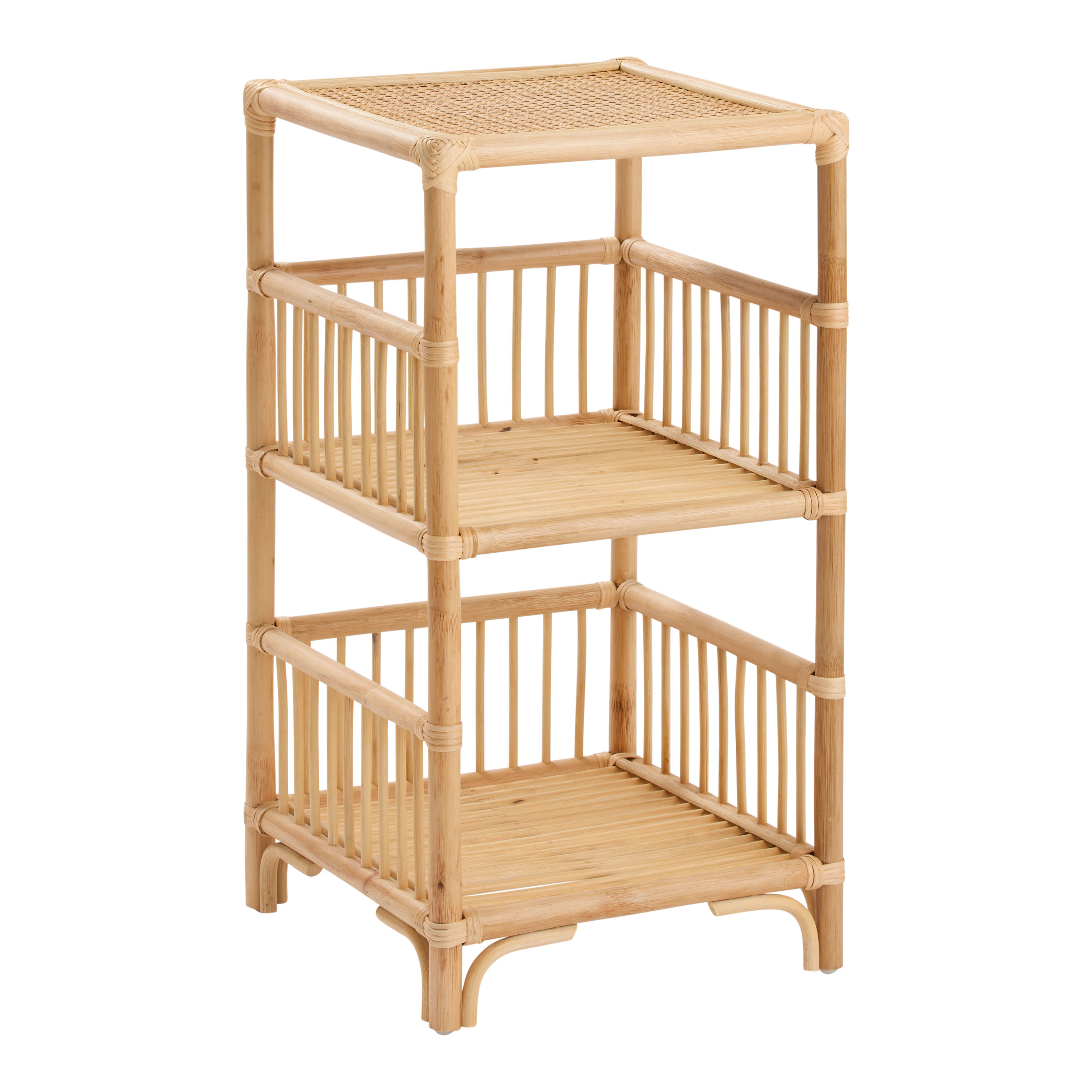 Shelton Natural Rattan Storage Shelf | World Market