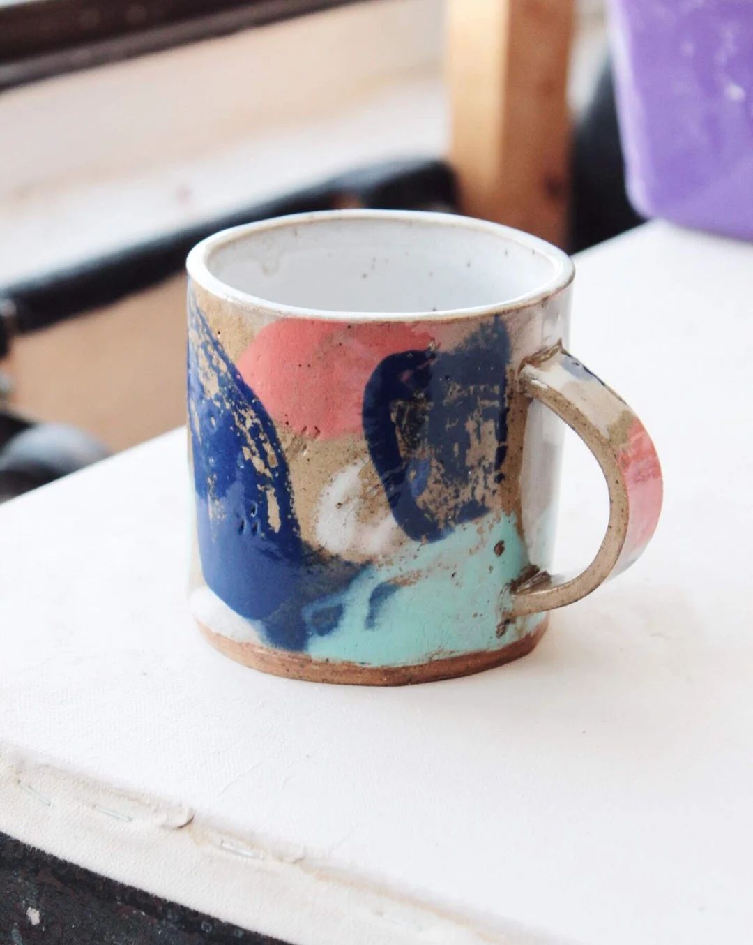 Big Colorful Handmade Pottery Mug Choose Your Colors 18oz MADE TO ORDER - Etsy | Etsy (US)