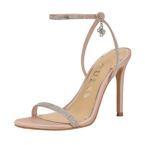 GUESS Women's Charmer Sandal, Light Natural Embellished 110, 10 | Amazon (US)