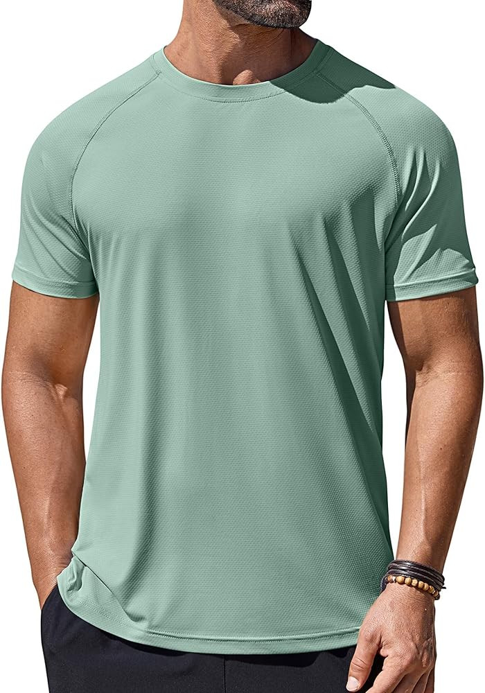 COOFANDY Mens Swim Shirt Short Sleeve UPF 50+ Sun Protection Shirt Rah Guard Athletic Quick Dry T... | Amazon (US)
